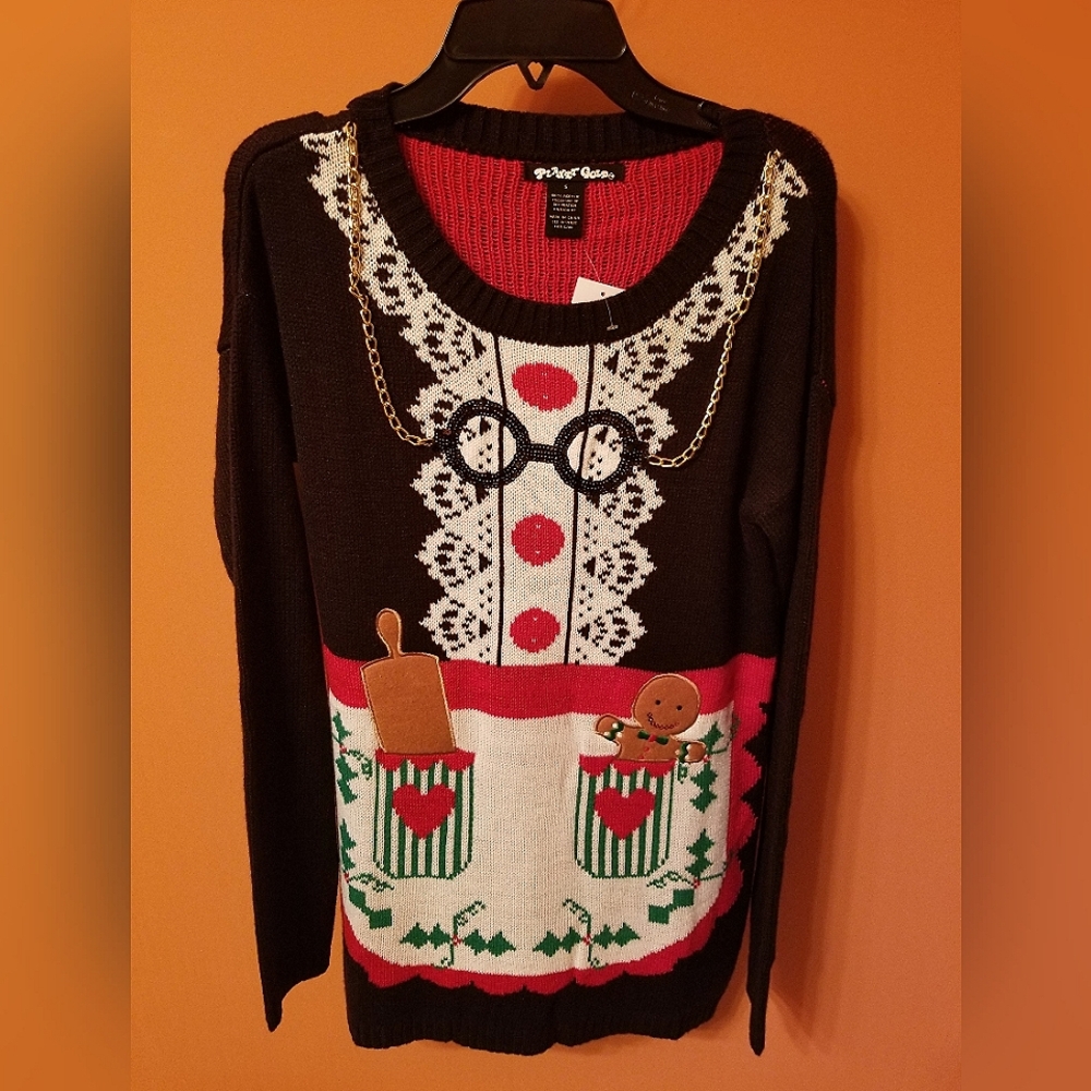 Planet Gold Christmas Sweater Dress Size Small